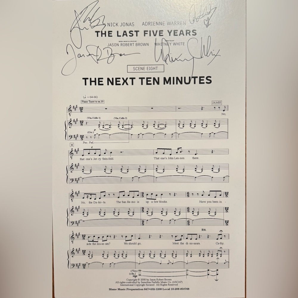Nick Jonas The Last Five Years Sheet Music